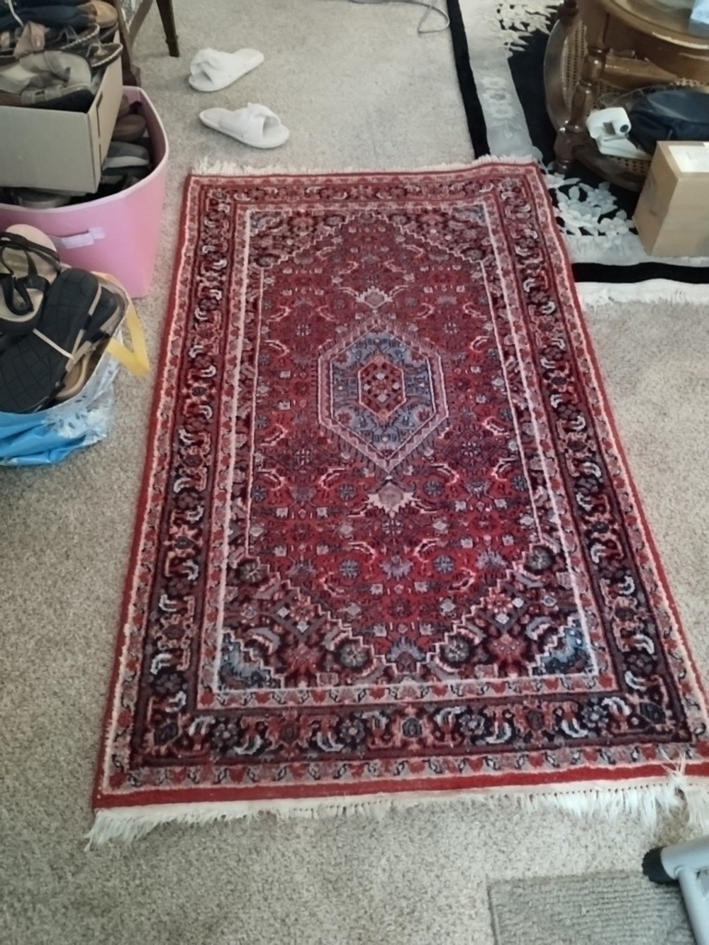 Red Patterned Door Mat - Classic Accent Rug